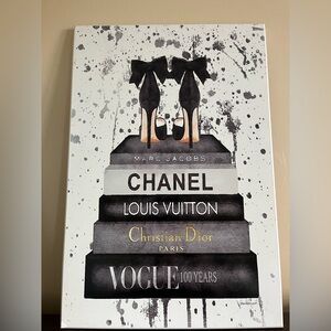 Chic Fashion Book Stack Art Print